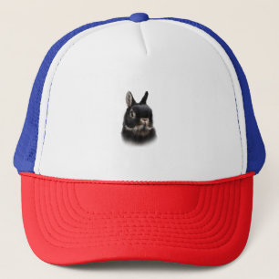 Black Netherland Dwarf Rabbit Bust Women's Unisex Trucker Hat