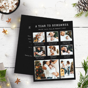 Black New Year Photo Holiday Card