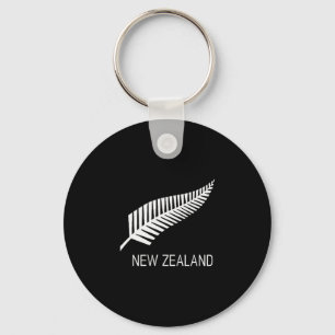 Black New Zealand Fern Shirt Mens Black Nz Gift Pr Keychain