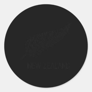 Black New Zealand Fern Shirt Mens Black Proud Kiwi Classic Round Sticker