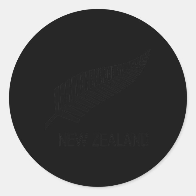 Black New Zealand Fern Shirt Mens Black Proud Kiwi Classic Round Sticker (Front)
