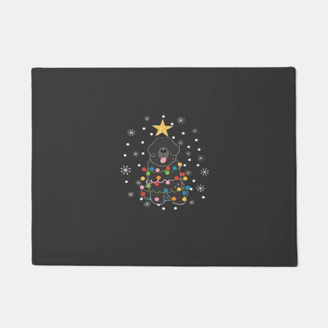 Black Newfie Newfoundland Dog Christmas Tree Class Doormat (Front)