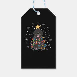 Black Newfie Newfoundland Dog Christmas Tree Class Gift Tags
