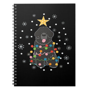Black Newfie Newfoundland Dog Christmas Tree Class Notebook