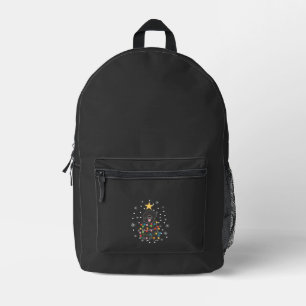Black Newfie Newfoundland Dog Christmas Tree Class Printed Backpack