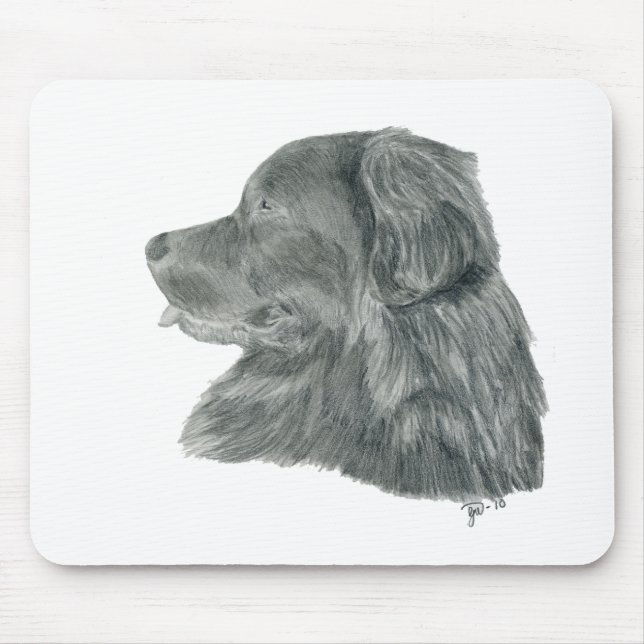 black newfoundland dog mouse pad (Front)