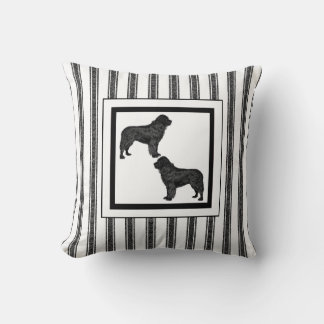 Black Newfoundland Throw Pillow