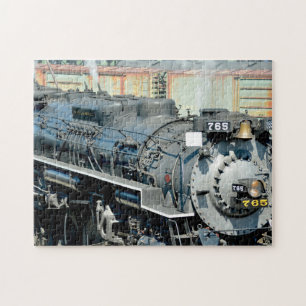 Black Nikel Plate Road 765 Steam locomotive Train  Jigsaw Puzzle