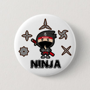 Black Ninja Boy 2 Inch Round Button