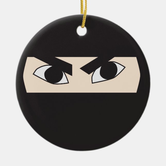 Black Ninja Ceramic Ornament (Front)