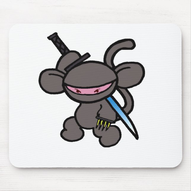 Black Ninja Claw-No Words Mouse Pad (Front)