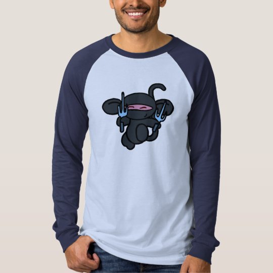 Black Ninja with Sai-No Words T-Shirt