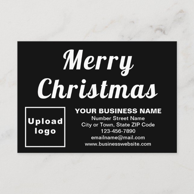Black | Noël | Business | Petite carte plate (Devant)