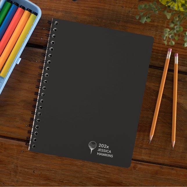 Black Noir Golf Tee Personal Weekly Planner (Creator Uploaded)