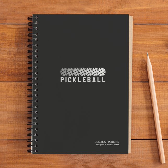 Black Noir Pickleball Logo Gradient Personal Notebook (Creator Uploaded)