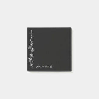 Black Notes with Bunches of White Vintage Flowers