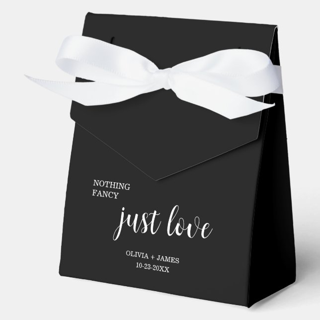 Black Nothing Fancy Just Love Wedding   Favor Box (Front)