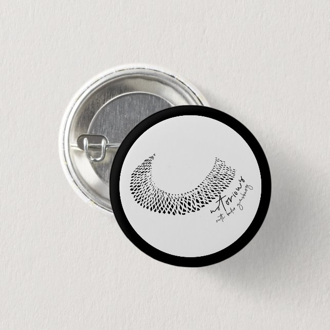 Black Notorious RBG Women Right 1 Inch Round Button (Front & Back)