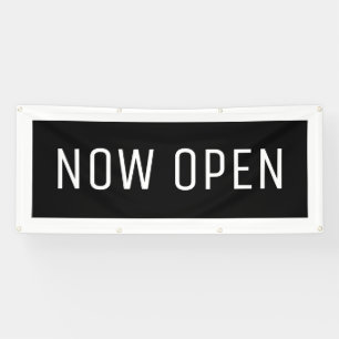 Black Now Open Banner