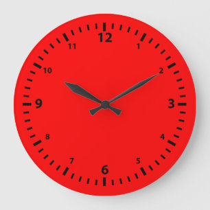 Black Number Faceplate on Red Large Clock