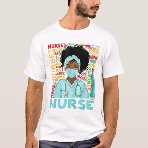 Black Nurse Afro Magic&Black History Month Nurse M T-Shirt