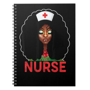 Black Nurse - Afro Nurse African American Melanin Notebook