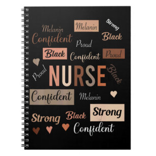 Black Nurse Black History Melanin Afro Woman Nursi Notebook