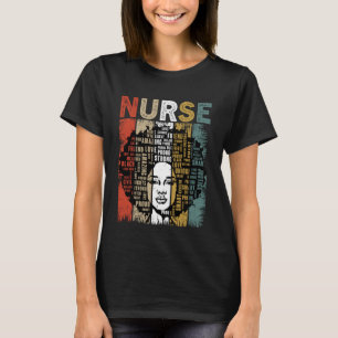 Black Nurse Black History Month Melanin Afro Women T-Shirt