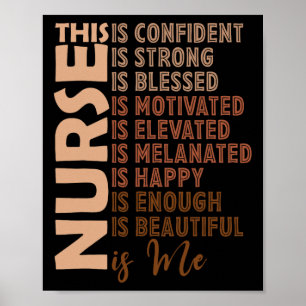 Black Nurse Black History Nurse Melanin Afro Woman Poster