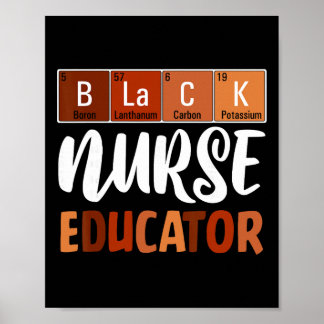 Black Nurse Educator Melanin African American Hist Poster