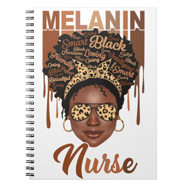 Black nurse life rn cna nursing school melanin sis notebook (Front)