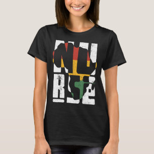 Black Nurse Nurse Black History Month Afro African T-Shirt