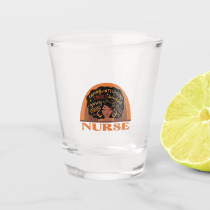Black Nurse Nursing Design Shot Glass