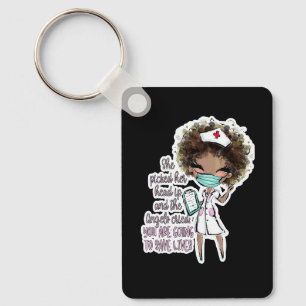 Black Nurse Picked Her Head Up Angels Cried Save L Keychain