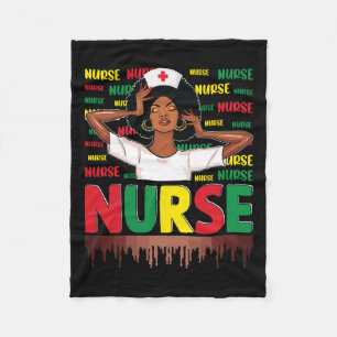 Black Nurse Sophisticated And Gorgeous Melanin His Fleece Blanket