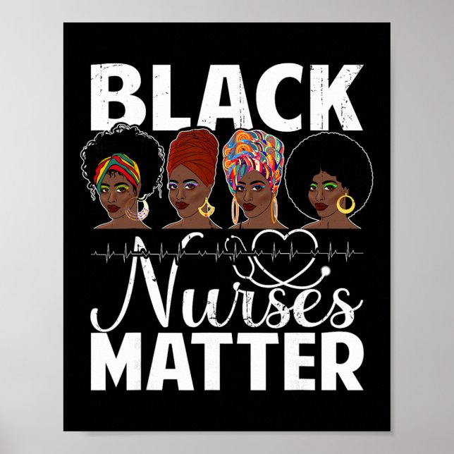 Black Nurses Problem - African American Afro Nurse Poster (Front)