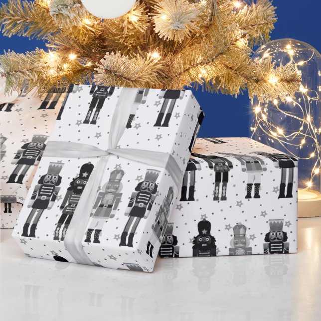 Black Nutcracker Christmas Wrapping Paper (Holidays)