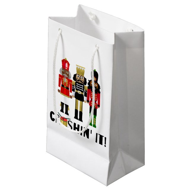 Black Nutcracker "Crushin' It" Gift Bag with Drum (Front Angled)