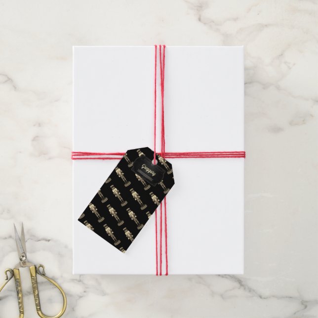 Black Nutcracker Soldier Christmas  Gift Tags (With Twine)