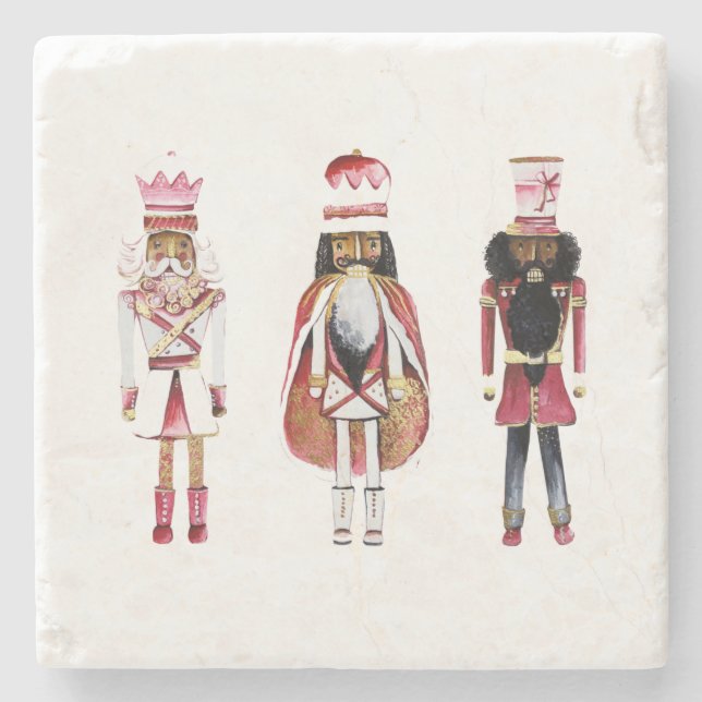 Black Nutcracker Stone Coaster (Front)