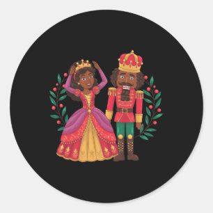 Black Nutcracker Sugar Plum Fairy Kwanzaa African Classic Round Sticker