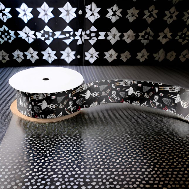 Black Nutcracker Suite Wrapping Paper Satin Ribbon (Creator Uploaded)