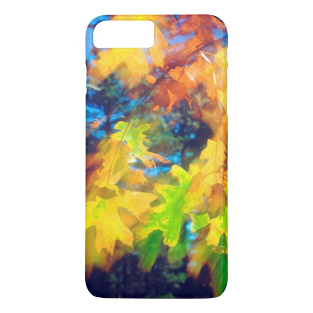 Black Oak Leaves blowing in the Wind Case-Mate iPhone Case (Back)