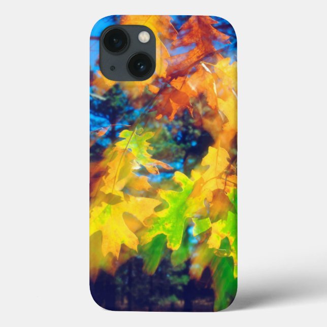 Black Oak Leaves blowing in the Wind Case-Mate iPhone Case (Back)