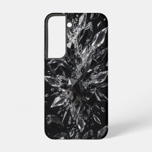 Black Obsidian Crystal Explosion Luxury Shattered Samsung Galaxy Case