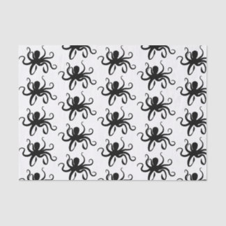 Black Octopus Silhouette Tissue Paper