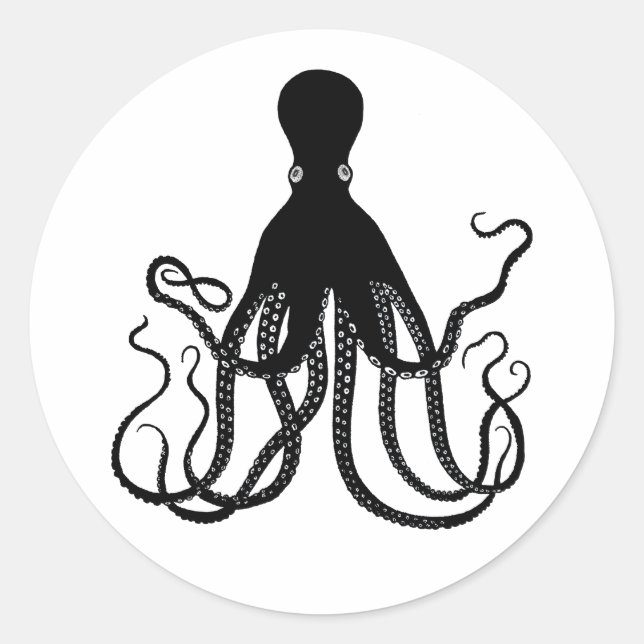 Black Octopus Sticker (Front)