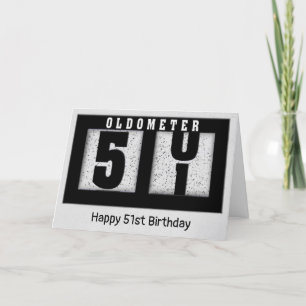 Black Odometer for 51st Birthday    Card