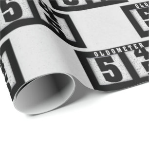 Black Odometer for 55th Birthday Wrapping Paper