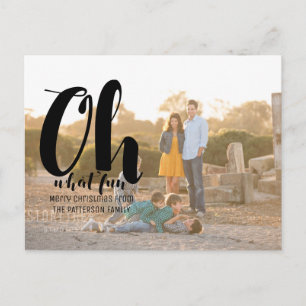 Black Oh What Fun Holiday Photo Postcard